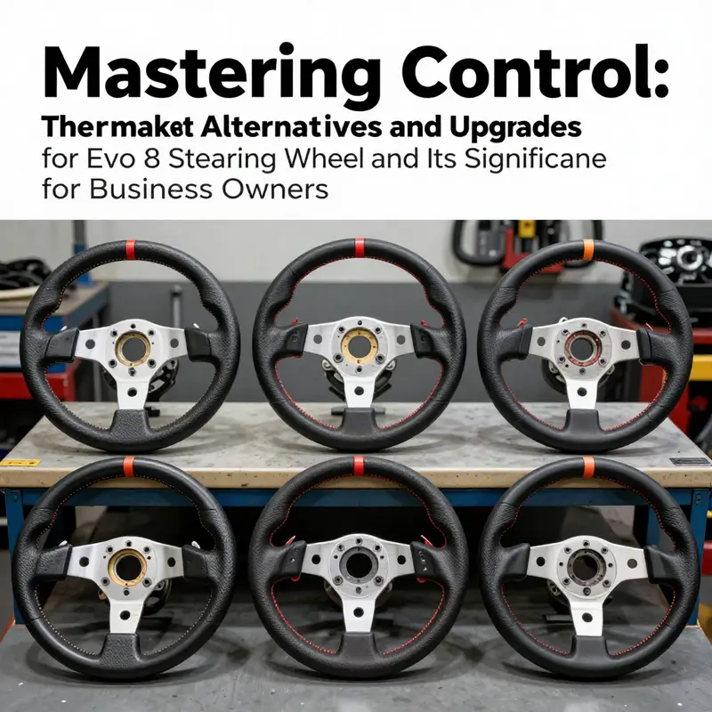 The Evo 8 steering wheel features a high-quality leather-wrapped design, providing enhanced grip and aesthetic appeal.