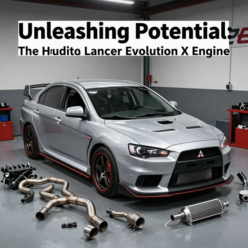 Schematic illustration of the 4B11T turbocharged engine highlighting key components and technology.