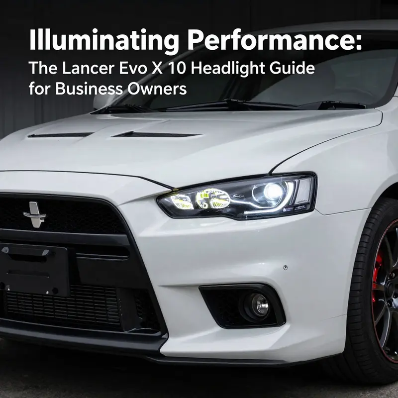 Genuine OEM headlight providing enhanced visibility and safety for the Lancer Evo X 10.