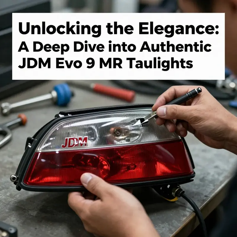 Authentic JDM Evo 9 MR taillights featuring a distinct black chrome finish.