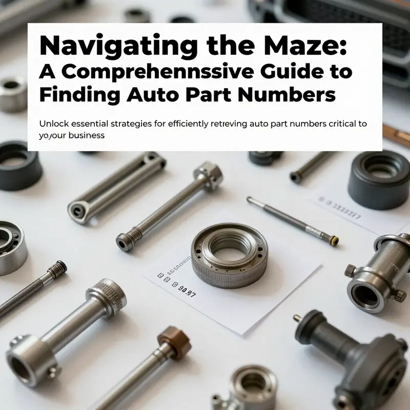 A well-organized workspace featuring a variety of auto parts, highlighting their labels and part numbers, emphasizing the process of finding them.