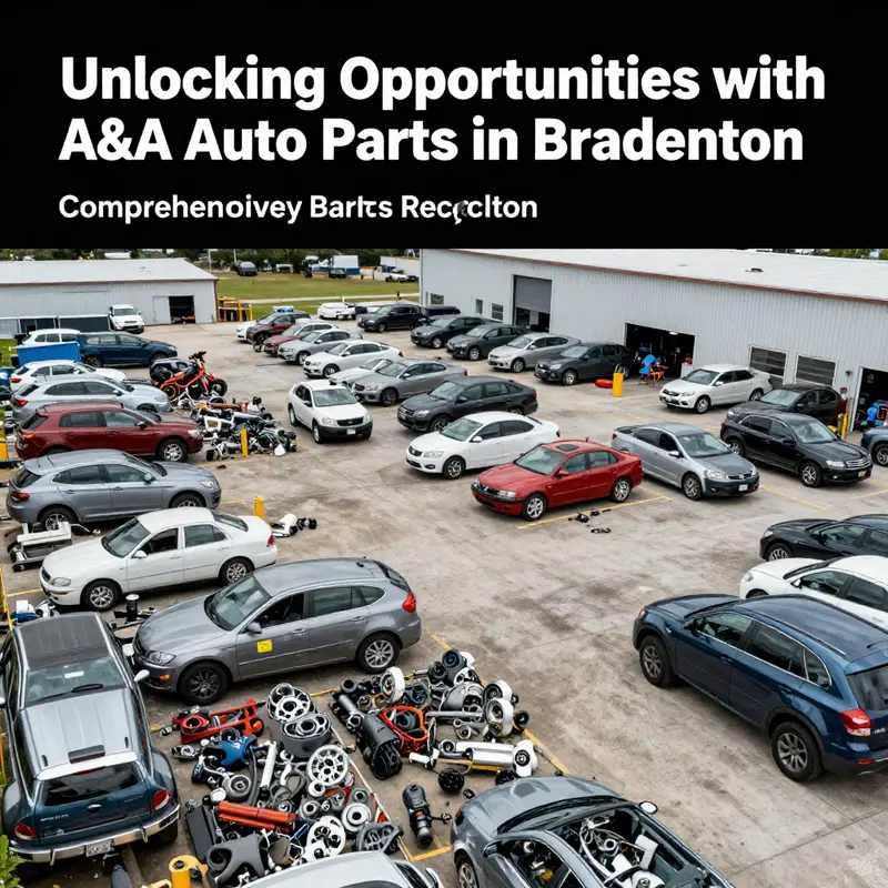 A vibrant auto recycling yard at A&A Auto Parts in Bradenton, emphasizing their commitment to sustainable practices.