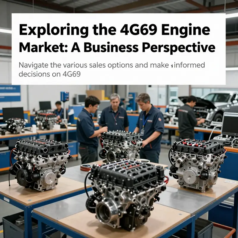 An active automotive workshop filled with 4G69 engines and technicians engaged in discussions about engine specifications.