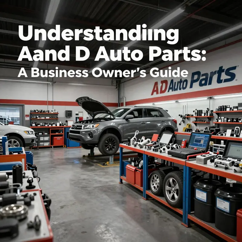 A dynamic image of an automotive workshop showcasing an array of auto parts and tools.