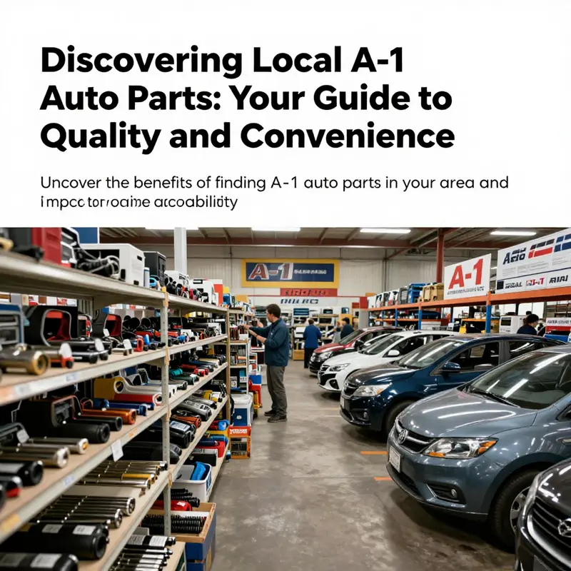 An illustration depicting the automotive parts industry, emphasizing local and online A-1 suppliers.