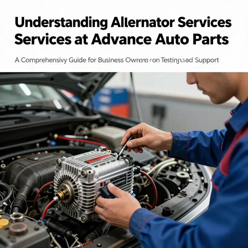 A technician testing an alternator in a garage setting, illustrating the automotive diagnostic service.