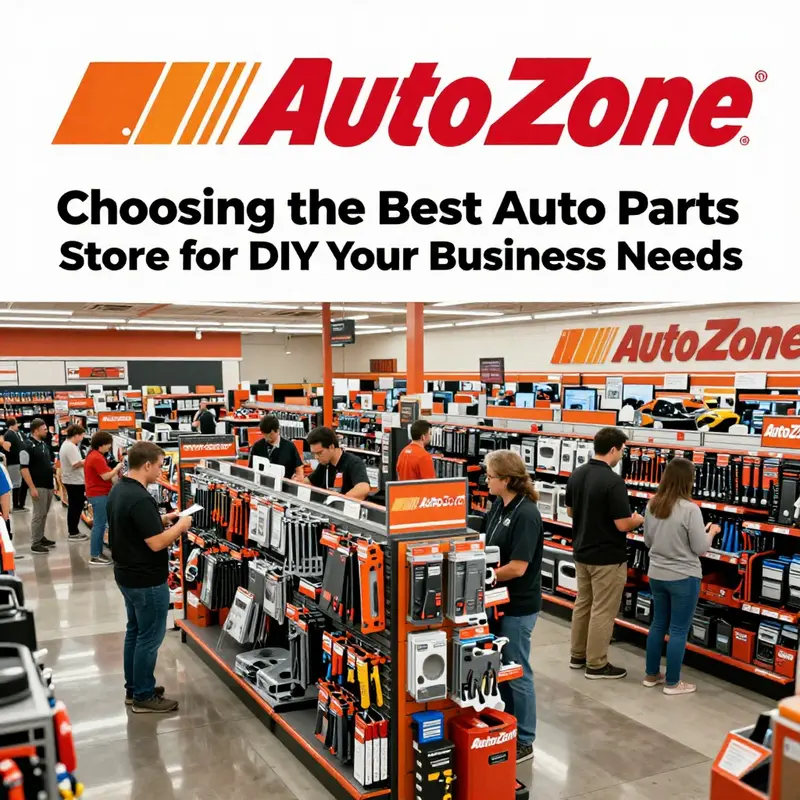 An AutoZone store bustling with customers, featuring a range of auto parts and tools on display.