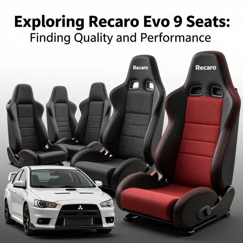 Various alternative seats designed to fit the Mitsubishi Lancer Evolution 9.