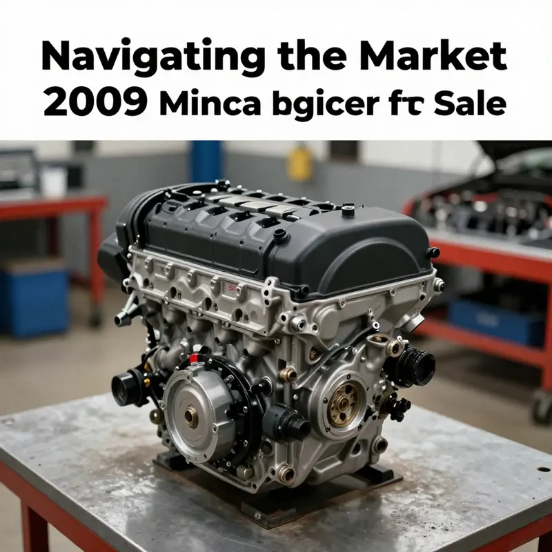 A close-up view of a 2009 Mitsubishi Lancer engine, showcasing its quality and condition.