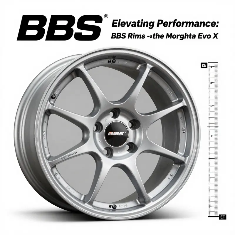 BBS rims prominently featured on a Mitsubishi Evo X, highlighting their integral role in performance and aesthetics.