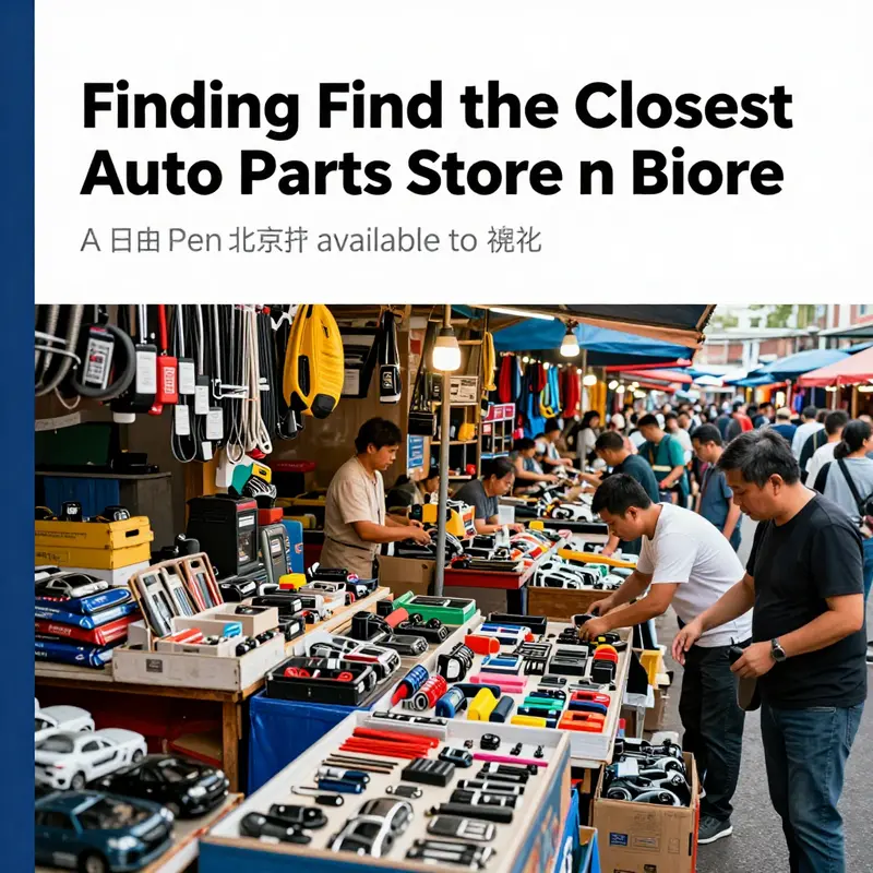 A glimpse into a busy auto parts market in Beijing, showcasing a range of automotive components.