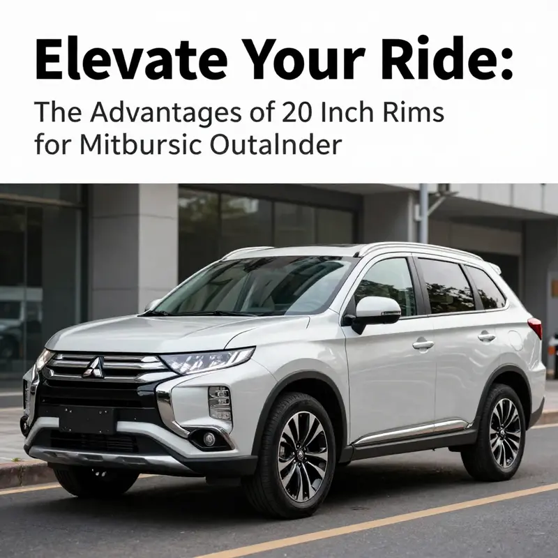 Detailed view of 20 inch black alloy rims tailored for Mitsubishi Outlanders.