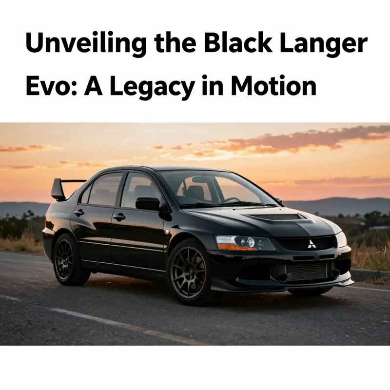 A stunning black Mitsubishi Lancer Evolution positioned in an outdoor setting, demonstrating its sleek design and performance capabilities.