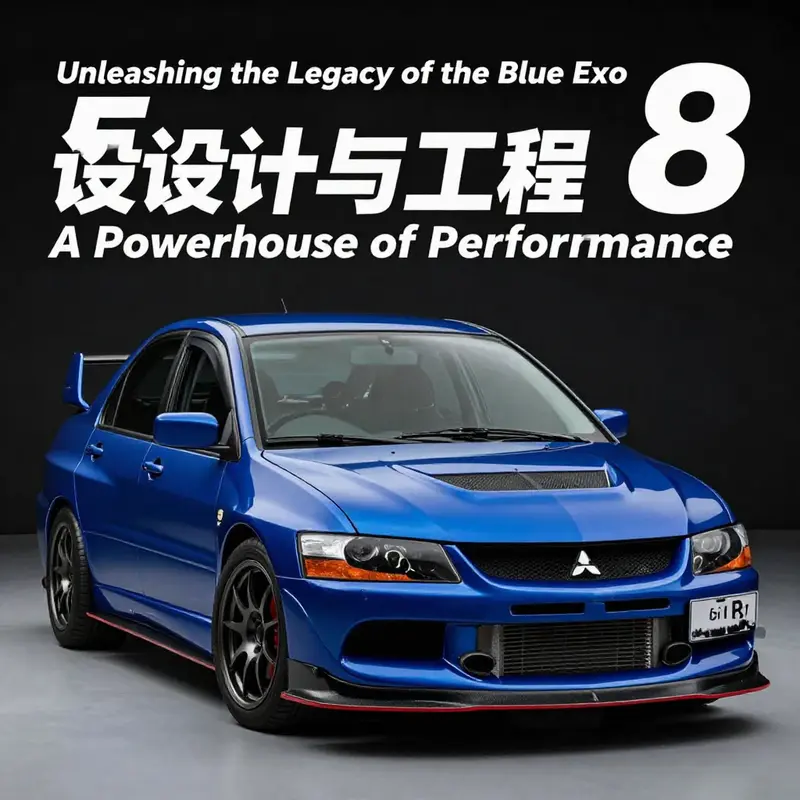The powerful 2.0L 4G63T turbocharged engine of the Blue Evo 8, demonstrating its high-performance capabilities.