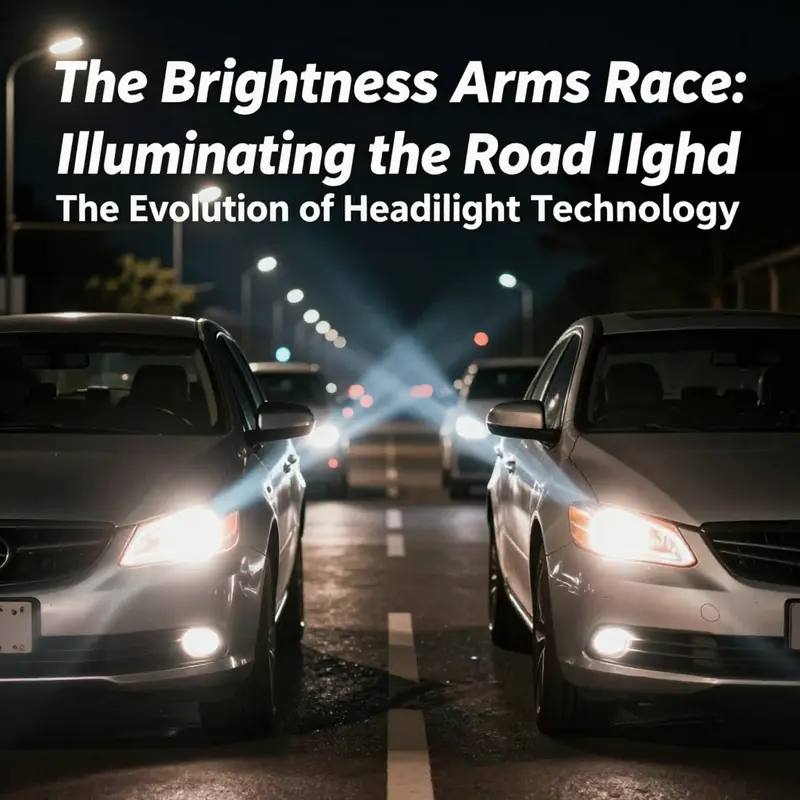 Illustrating the stark contrast in illumination capabilities between halogen and HID headlights.