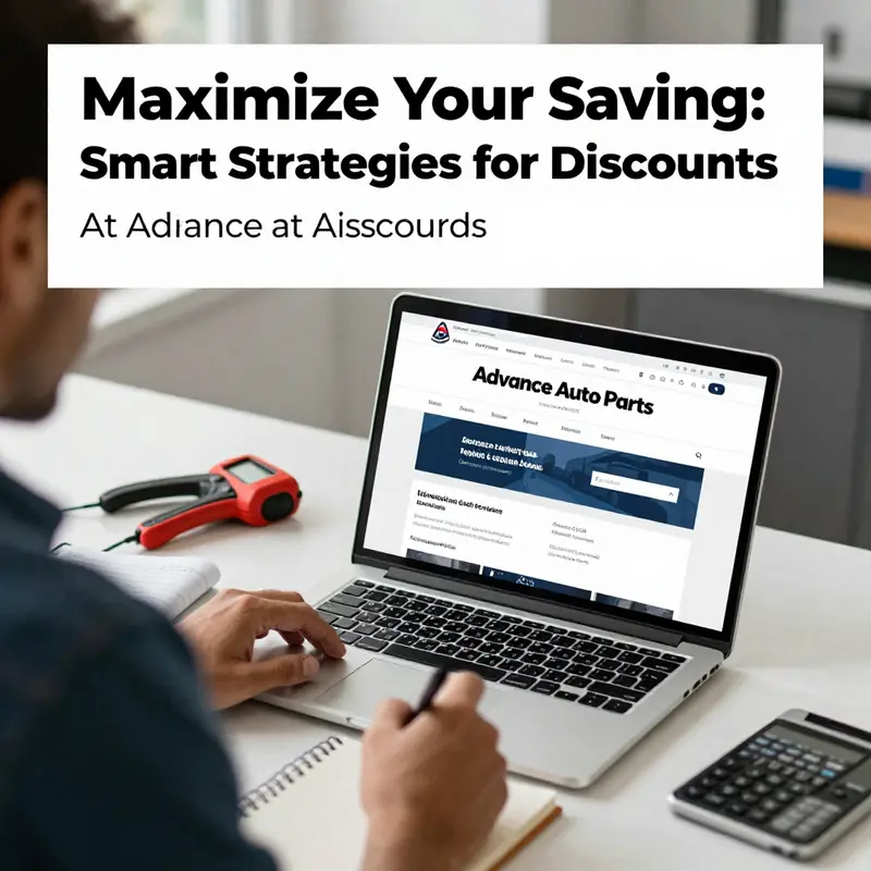 A business owner researching discounts on the Advance Auto Parts website.