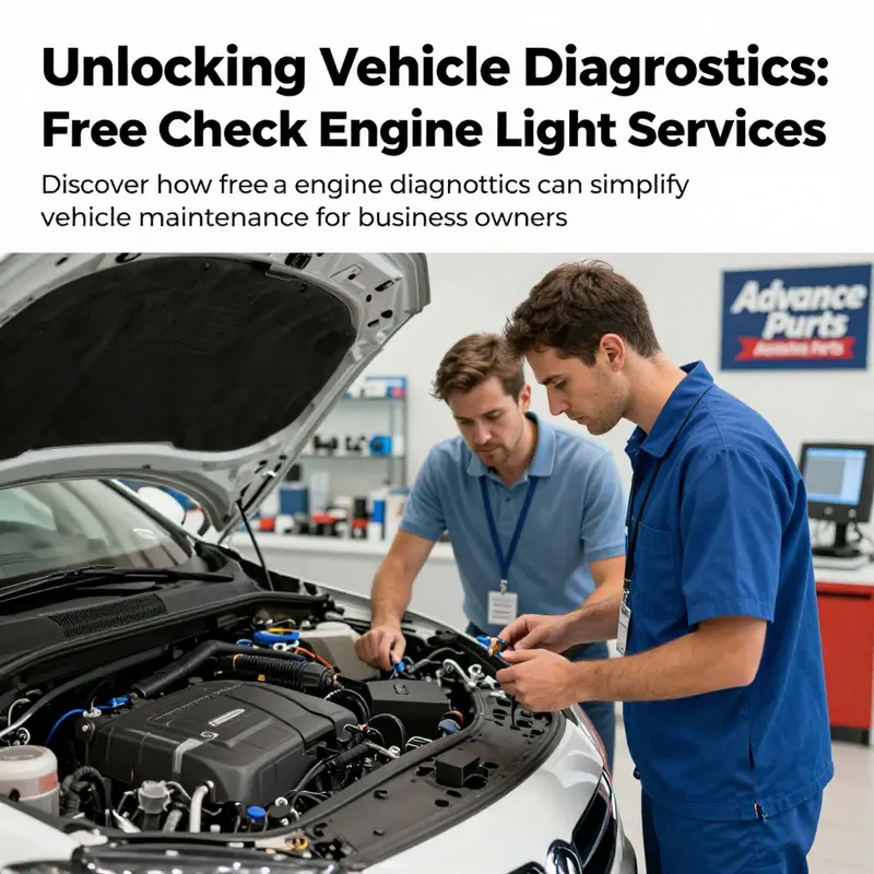 A technician assisting a business owner with vehicle diagnostics at Advance Auto Parts.
