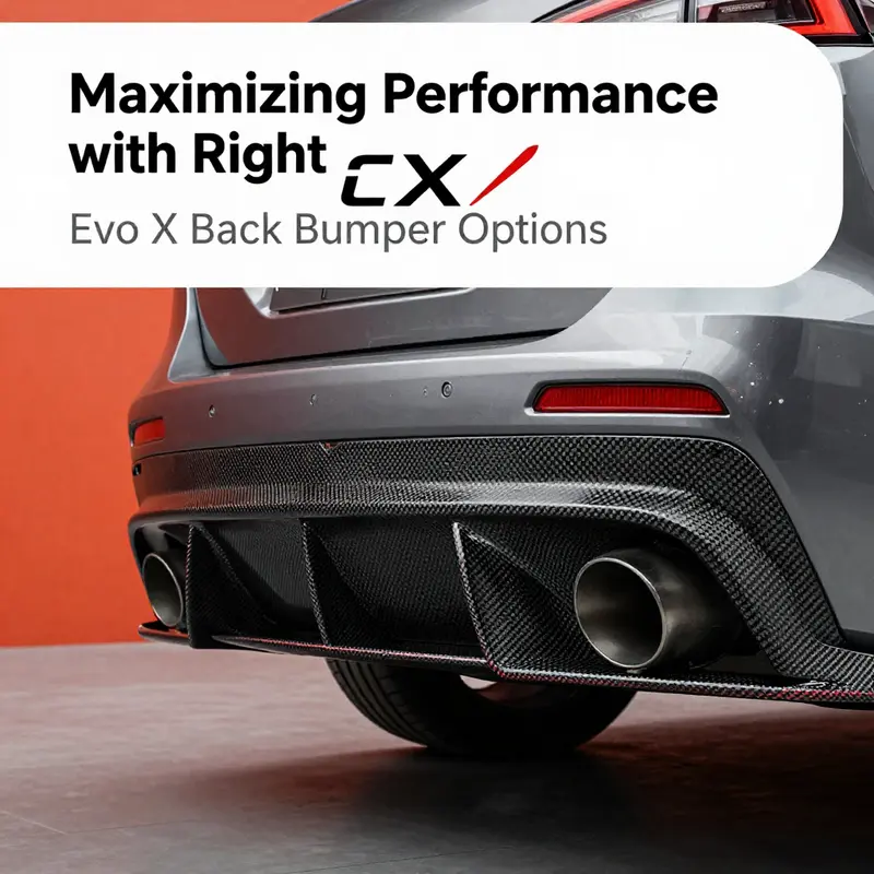 A variety of OEM back bumpers for Evo X displayed in a well-lit showroom for potential buyers to see the compatibility and quality.