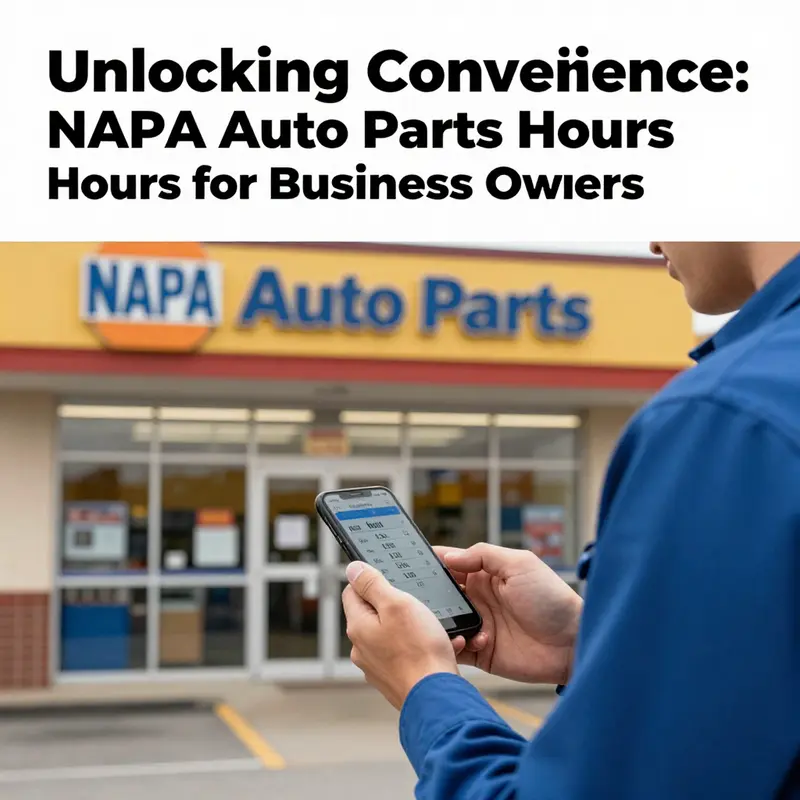 Exterior view of a NAPA Auto Parts store showing its standard operating hours.