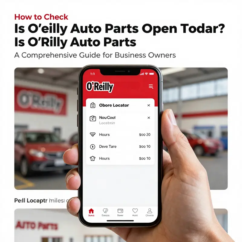 A view of an O’Reilly Auto Parts store indicating it is open today.