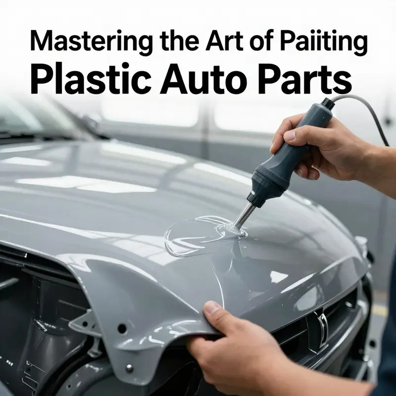 Technicians meticulously prepare plastic auto parts through cleaning and sanding.