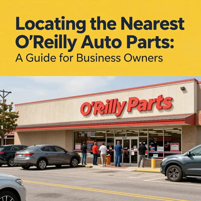 The O’Reilly Auto Parts store locator interface highlighting nearby store options.