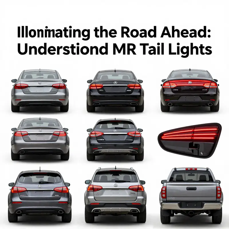 A timeline visualizing the technological evolution of tail lights showcasing MR tail lights.