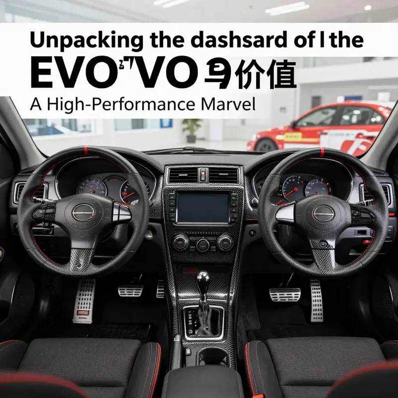 The streamlined design of the EVO 9’s OEM dashboard emphasizes functionality and performance.