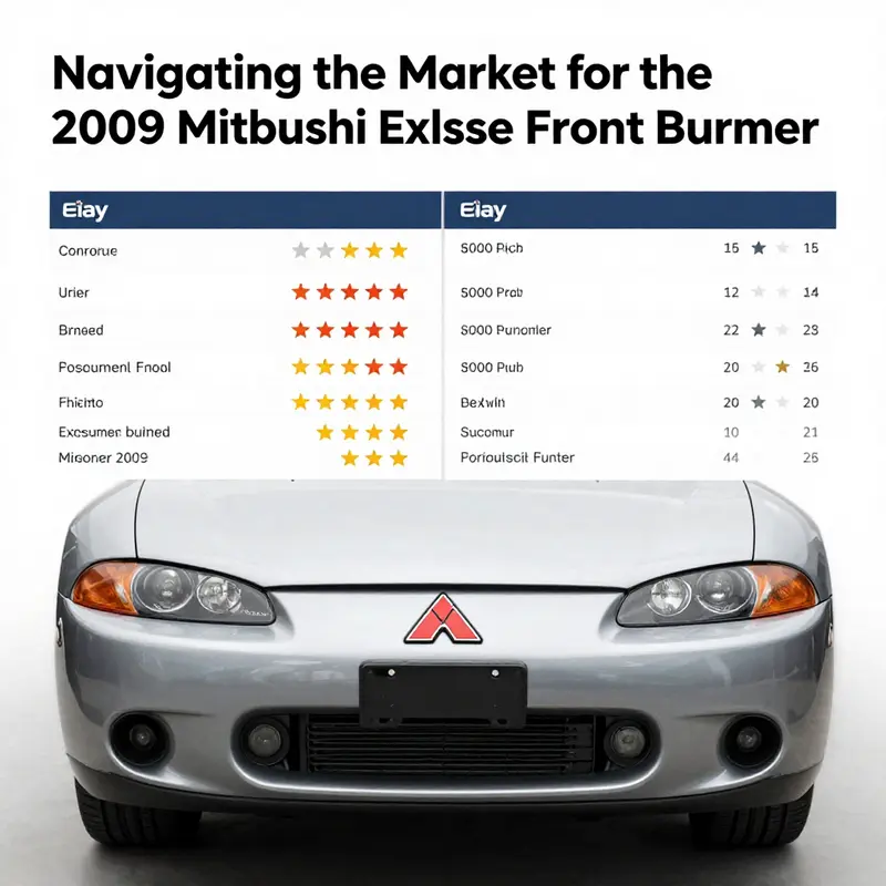 Detailed view of the 2009 Mitsubishi Eclipse front bumper highlighting its specifications and design.