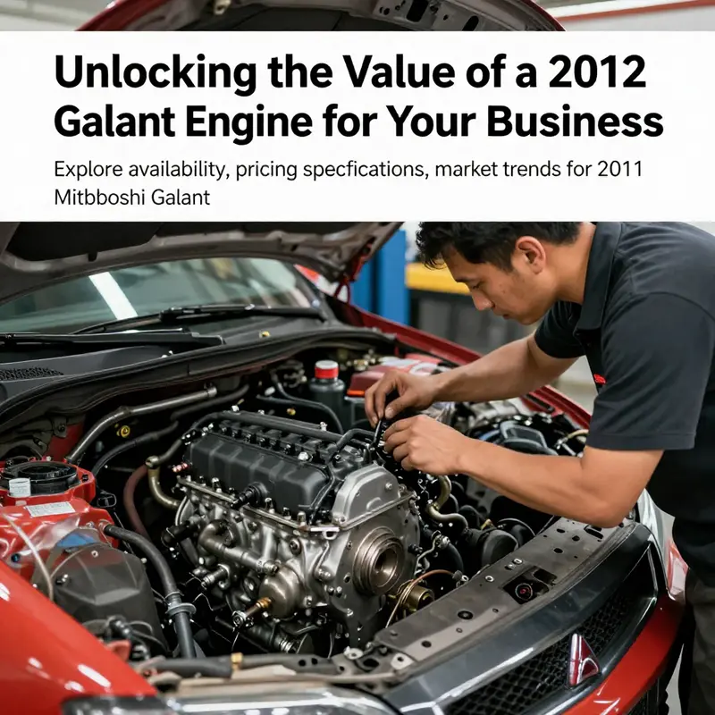 A mechanic inspecting a 2012 Mitsubishi Galant engine in a busy automotive workshop, symbolizing expertise in engine repairs and replacements.
