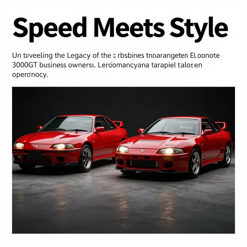 A Mitsubishi 3000GT and Eclipse displayed under dramatic lighting, capturing the essence of their legendary status in automotive culture.