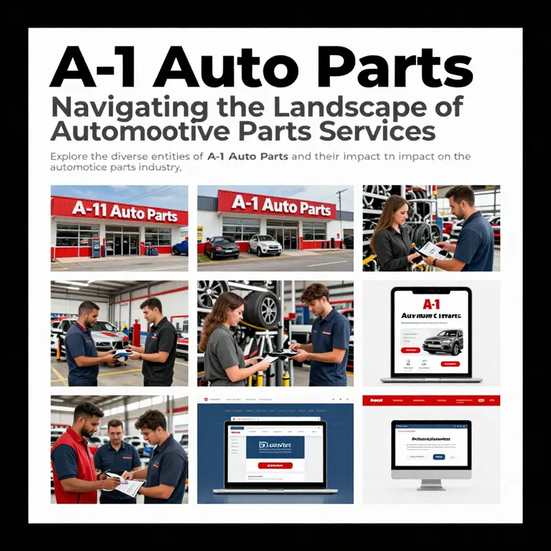A collage showcasing the various aspects of A-1 Auto Parts, including physical stores and online retail.