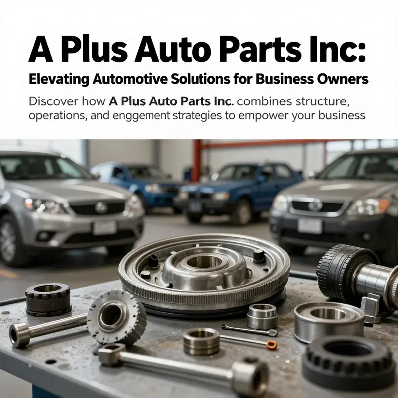 An arrangement of various automotive parts symbolizing the diverse inventory at A Plus Auto Parts Inc.