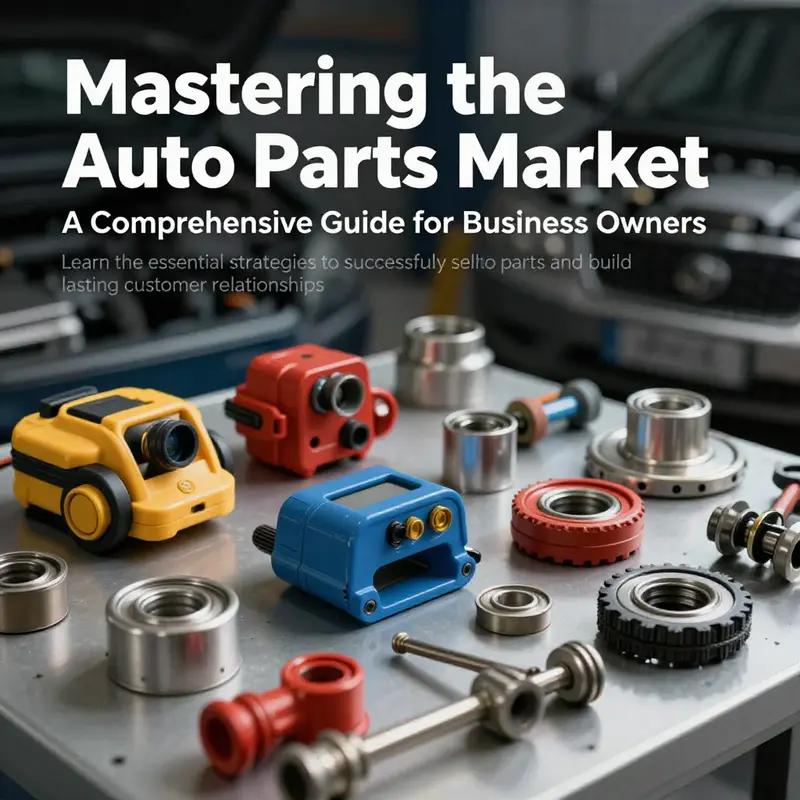 A colorful selection of auto parts displayed artfully, showcasing the complexity and variety in the auto parts market.