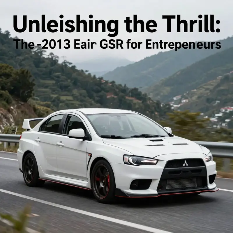 A 2013 Mitsubishi EVO GSR soaring on a winding mountain road, showcasing its prowess and sporty appeal.