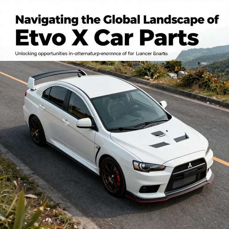 Overhead view of Mitsubishi Lancer Evolution X, representing the subject of car parts and aftermarket components.