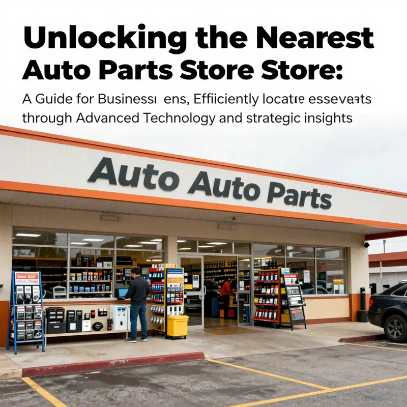 An exterior view of a busy auto parts store showing an array of products available, embodying retail efficiency.