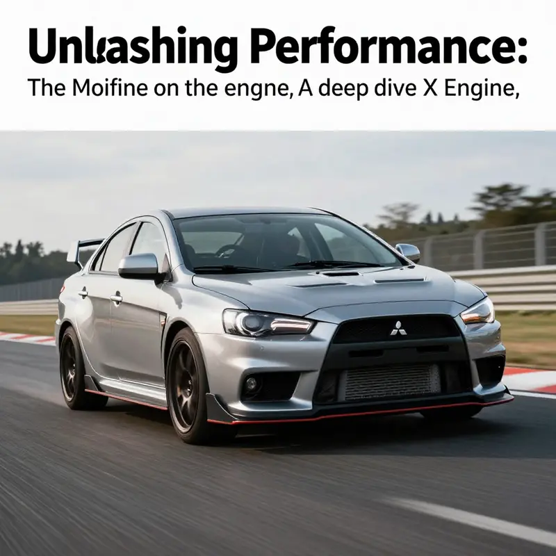 A Mitsubishi Evo X racing on a track, showcasing its superior design and performance features.