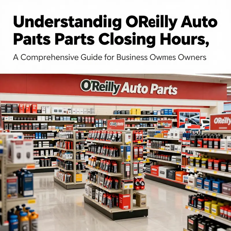 Vibrant display of various auto parts within an O'Reilly Auto Parts store, emphasizing its diversity and operation hours.