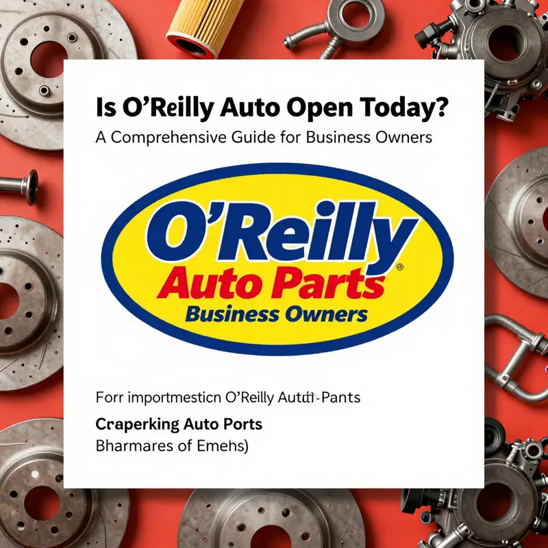 The O'Reilly Auto Parts logo displayed prominently with an assortment of automotive parts in the background.