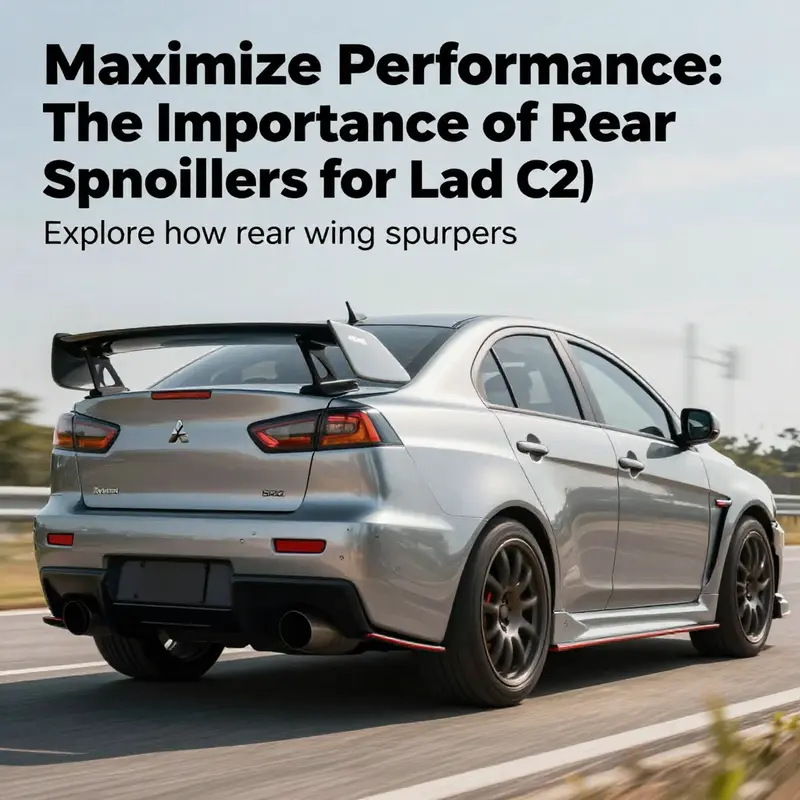 A Mitsubishi Lancer showcasing a rear wing spoiler designed for aerodynamic enhancement and performance.