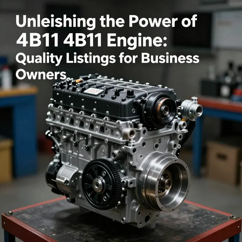 A close-up shot of a Mitsubishi 4B11 engine in a well-lit workshop, highlighting its intricate details.