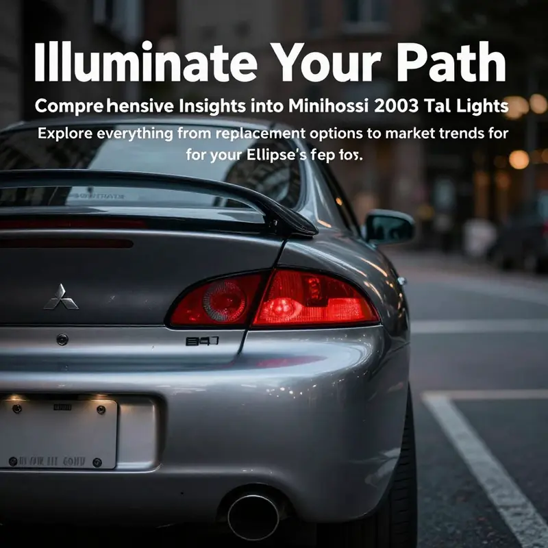2003 Mitsubishi Eclipse parked in an urban setting, highlighting its tail lights under city lights.