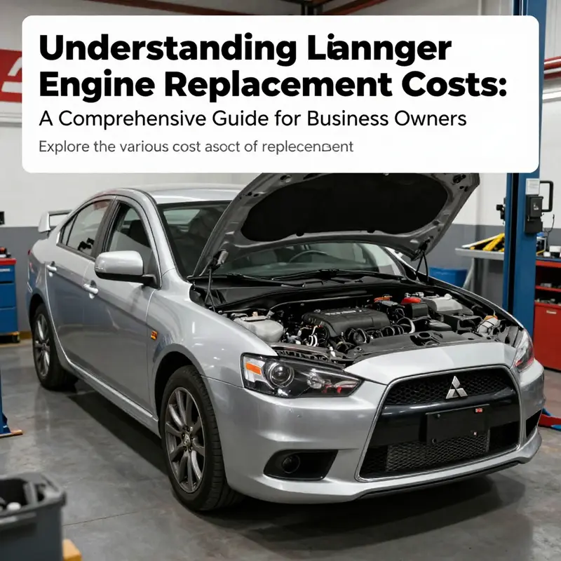 Mitsubishi Lancer at a mechanic’s shop indicating discussions around engine replacement.