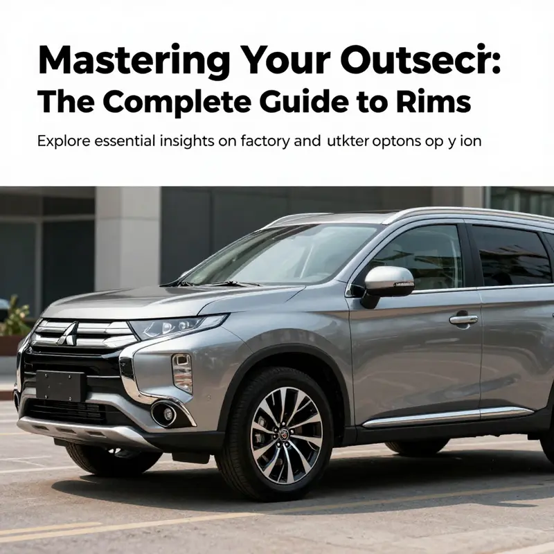 Sleek Mitsubishi Outlander showcasing stylish rims in an urban environment.