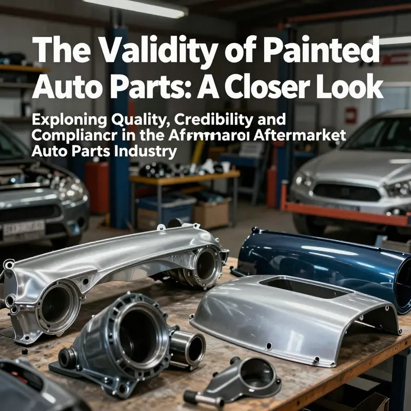 A collection of varying painted auto parts inside an automotive repair shop, central to the topic of evaluating their legitimacy.