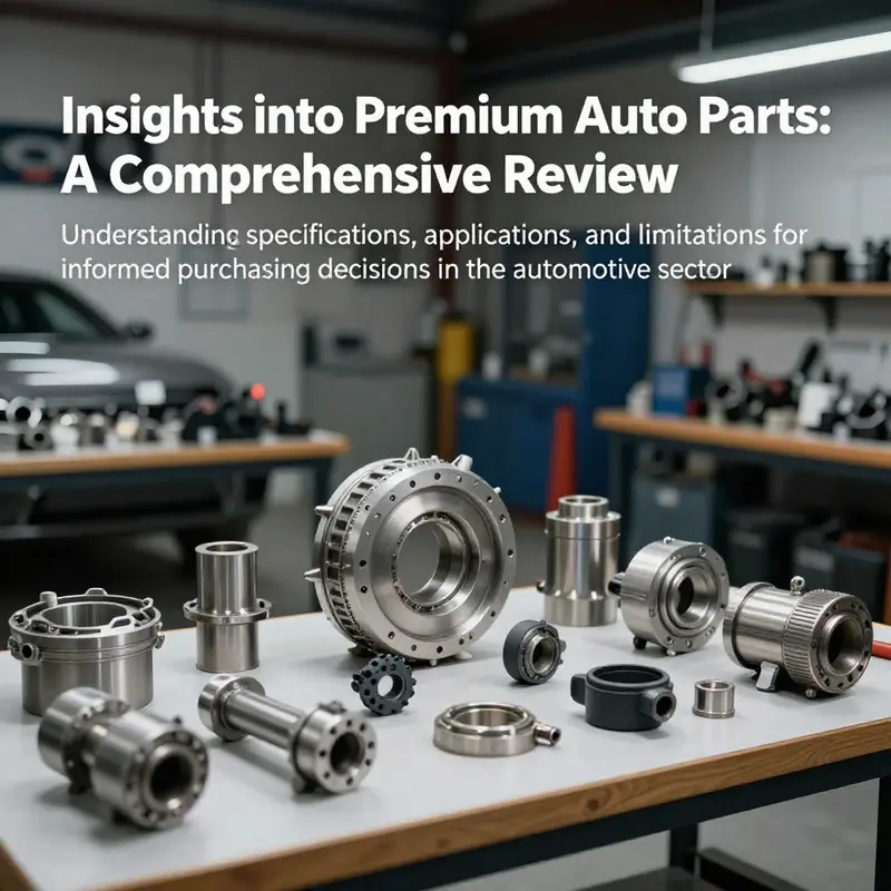 A display of various premium auto parts in a workshop, representing high quality and advancement in automotive technology.