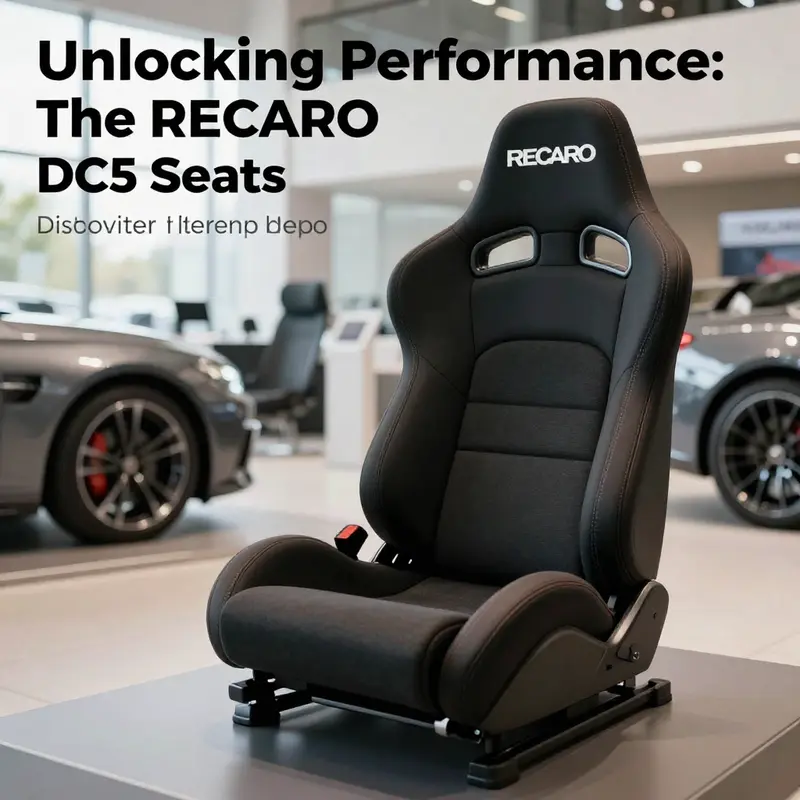 RECARO DC5 seat highlighted in a luxurious automotive showroom setting.