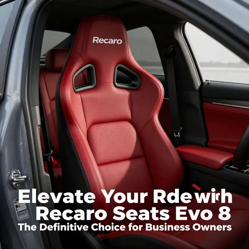 A sleek Recaro Evo 8 seat prominently displayed in a performance vehicle, highlighting ergonomic design and premium materials.