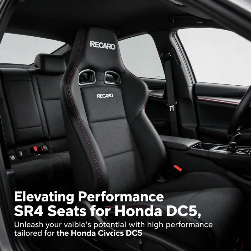 A Honda Civic DC5 equipped with RECARO SR4 racing seats, showcasing a blend of performance and luxurious design.